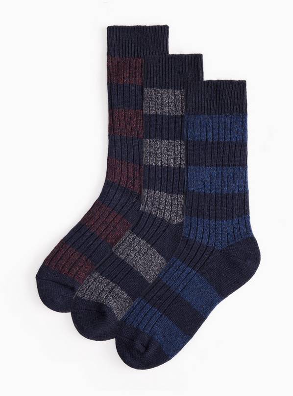 Thermal Ribbed Socks 3 Pack 9-12